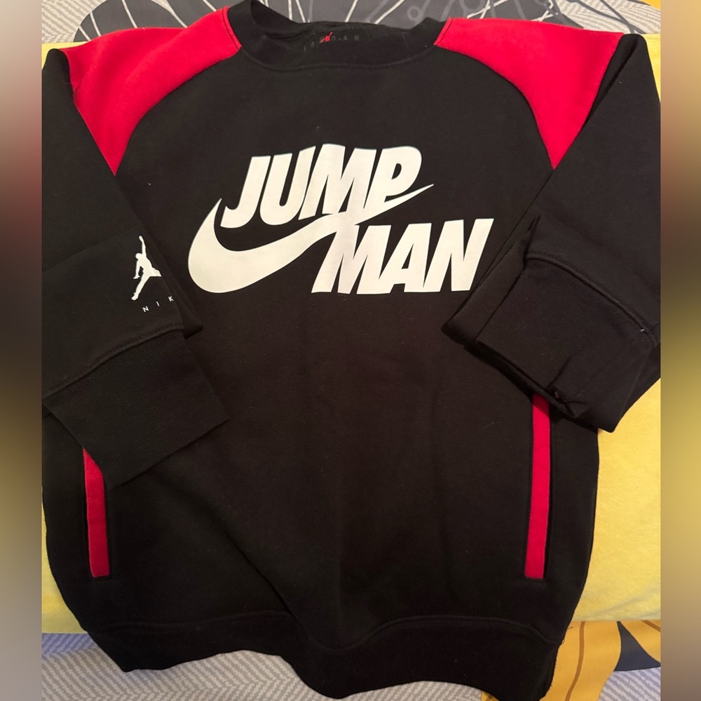 Nike Black and Red Jumpman Kids Sweatshirt and Green Black history sweater!